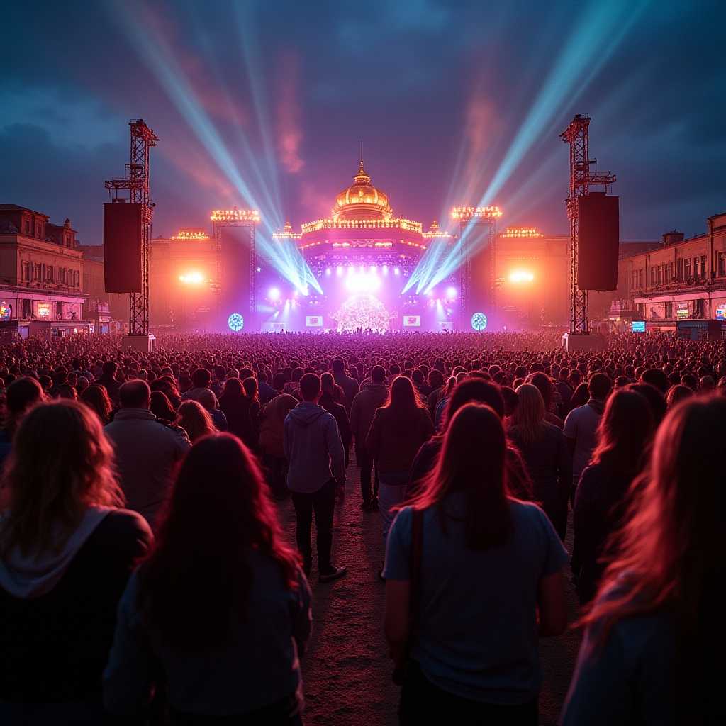 Large-scale cultural festival in Ireland with visible safety infrastructure